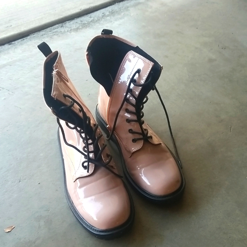 Blush pink boots